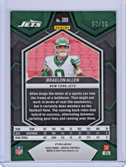 2024 Mosaic Braelon Allen Blue Sparkle Prizm /96 # SSP Jets Rookie FREE SHIPPING