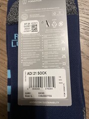 BNIP ADIDAS 2020-21 WALES NAVY/BABY BLUE GK ISSUE SOCKS LG US SZ 10-12