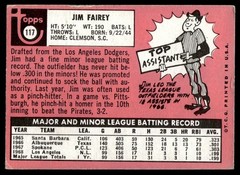 1969 TOPPS JIM FAIREY MONTREAL EXPOS #117