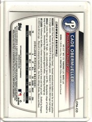 2025 Bowman Chrome Cade Obermueller Purple Refractor Auto /250 1st Bowman