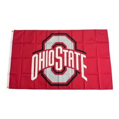 Ohio State Buckeyes 3×5 Single Sided Banner Flag Scarlet Red, Gray & White NCAA