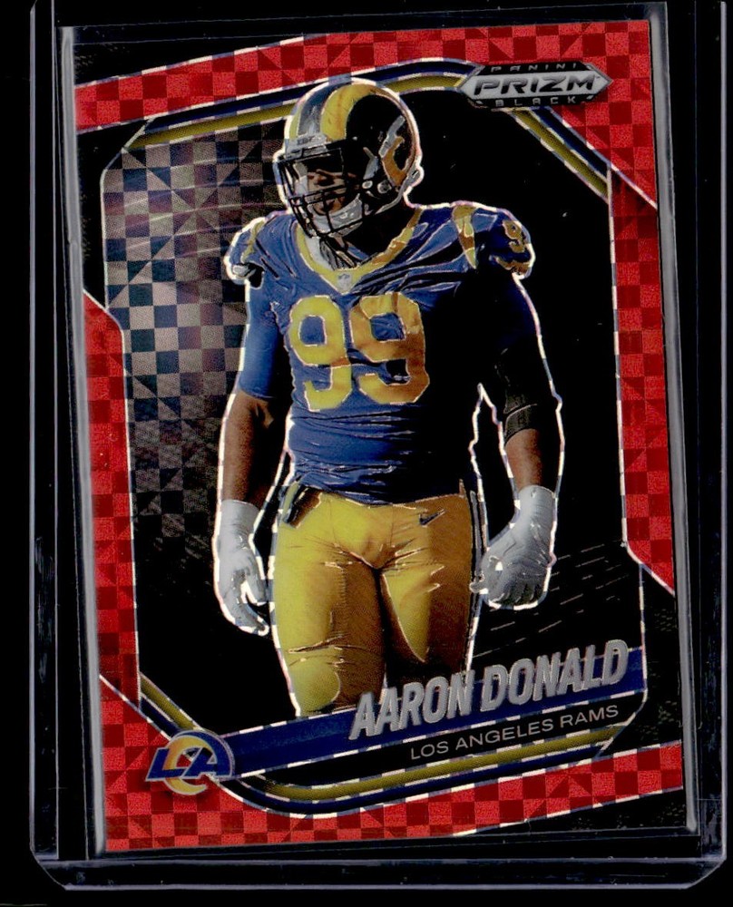 Aaron Donald 2025 Panini Prizm Black Prizms Red Power SP 70/75