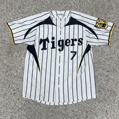 Mizuno Hanshin Tigers Baseball Jersey #7 Tsuyoshi Nishioka Adult Size Large