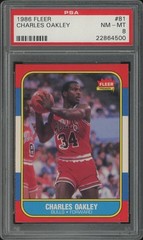 1986/87 Fleer Basketball #81 Charles Oakley Rookie PSA 8 (NM-MT)