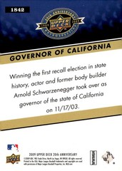 2009 Upper Deck 20th Anniversary #1842 Governor of California
