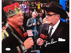 Jim Ross Signed 11×14 WWE Photo With Jerry Lawler JSA