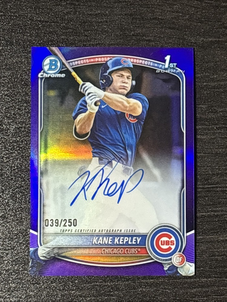 Kane Kepley Auto 2025 Bowman Chrome 1st /250 Purple Refractor CPA-KK