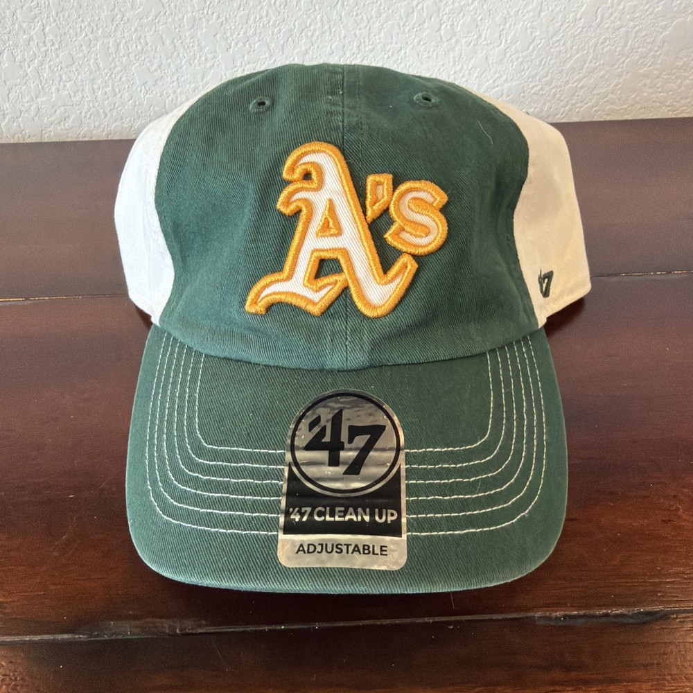 Athletics 47 Brand The Franchise Hat Cap One Size Stretch Green White Oakland