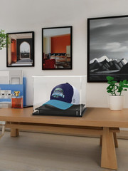 Clear Hat Display Case for Baseball,Acrylic Cap Holder Stand for Baseball