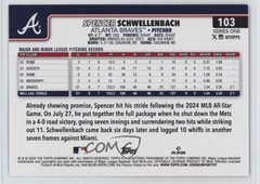 2025 Topps Series 1 Team Color Spencer Schwellenbach #103 Rookie RC 0ii1