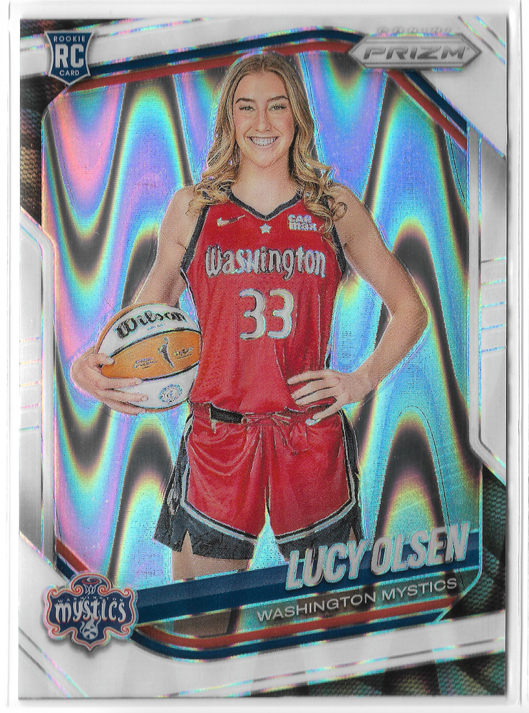 2025 Prizm WNBA White Seismic Variation #145 Lucy Olsen RC Washington Mystics