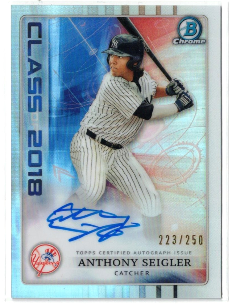 2018 Bowman Draft Class REFRACTOR RC AUTO Anthony Seigler! Rookie Autograph /250