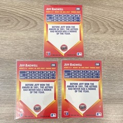Donruss Triple Play Jeff Bagwell Astros Baseball 3-Card Lot 1992 #200
