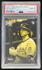 2025 Topps Black and White Yellow #4 Nick Kurtz RC /75 PSA 10