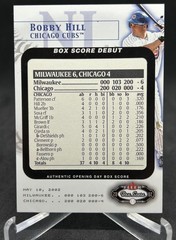 2002 Fleer Box Score Bobby Hill #14BSD Debuts /2002 Cubs