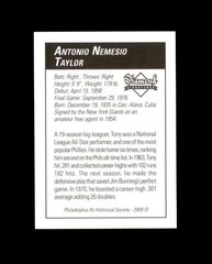 Tony Taylor Signed 2009 Diamond Signature Philadelphia Philadelphia Phillies Aut