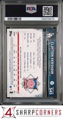 2015 TOPPS RAINBOW FOIL #545 CLAYTON KERSHAW POP 2 PSA 10