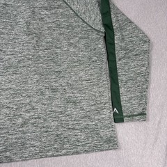 Antigua brand Milwaukee Bucks heather gray and green 1/4 zip pullover NBA Mens L