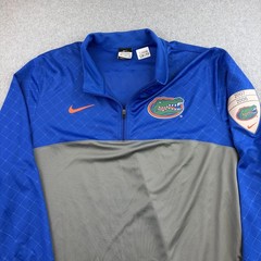 Florida Gators Shirt Mens 2XL Gray Blue NCAA Football Nike Dri Fit 1/4 Zip