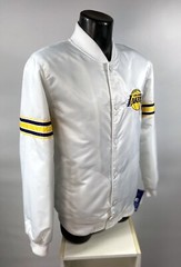 Lakers Jacket Los Angeles NBA STARTER Snap Down « POWER FORWARD » WHITE LARGE