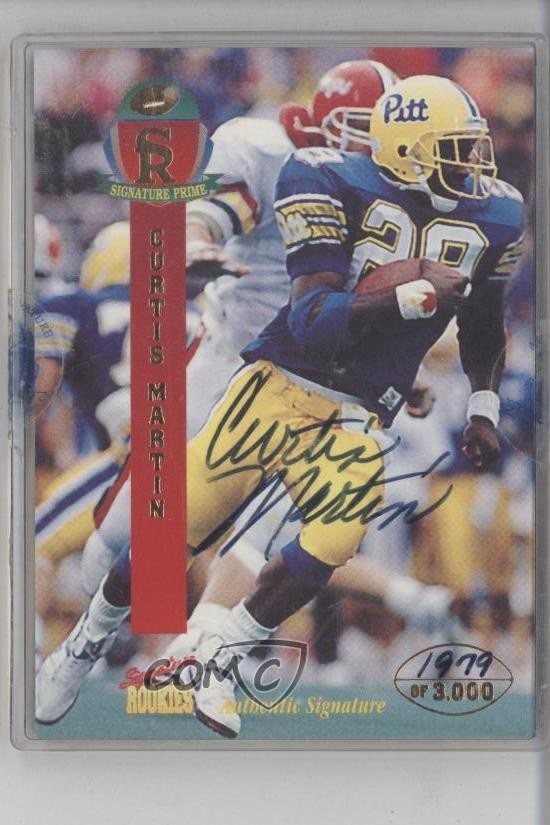 1995 Signature Rookies Prime Auto 1979/3000 Curtis Martin #27 Auto RC HOF 4in