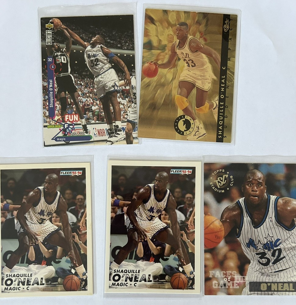 Varied Basketball Trading Card Lot of 5 Shaquille O&rsquo;Neal Orlando Magic (Z2)