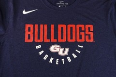 Gonzaga Bulldogs Basketball Nike Dri Fit Mens Large Athletic Cut Navy Blue Tee