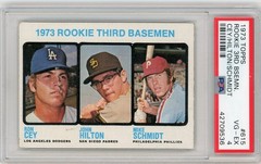 1973 Topps #615 Rookie 3rd Basemen w/ Mike Schmidt RC Rookie HOF PSA 4
