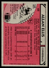 Allan Ellis, 1980 Topps, #63, Chicago Bears,