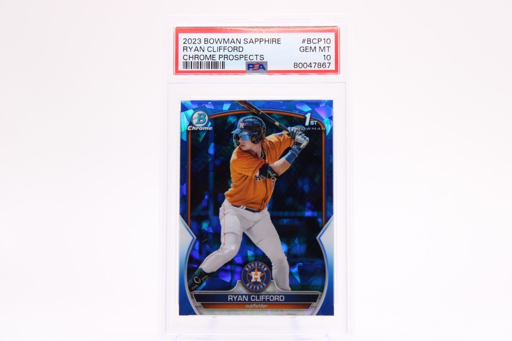 RYAN CLIFFORD 2023 Bowman Sapphire 1st Chrome Prospects PSA 10 GEM MT NY METS