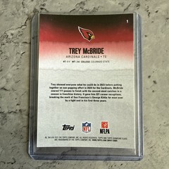2025 Topps Signature Class – #1 Trey McBride Arizona Cardinals /275 Brushed