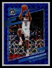 Theo Maledon Oklahoma City Thunder 2021-22 Donruss Optic #58 Blue Velocity