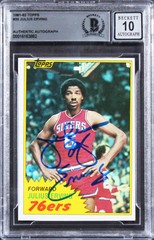 76ers Julius « Dr. J » Erving Signed 1981 Topps #30 Card Auto 10! BAS Slabbed