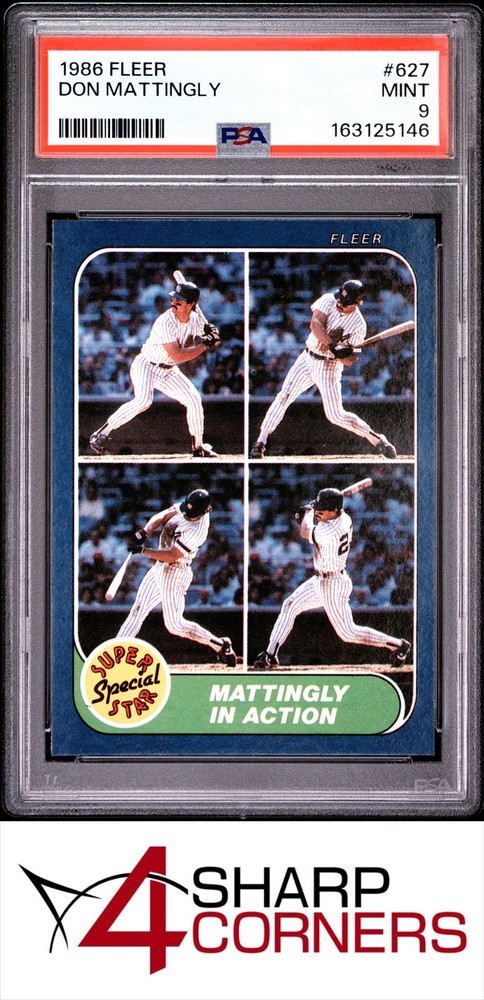 1986 FLEER #627 DON MATTINGLY YANKEES PSA 9