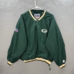Vintage Green Bay Packers Jacket Adult XL Green Windbreaker Starter 90s Y2K
