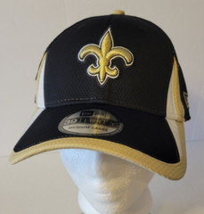 New Orleans Saints New Era Hat Cap 39Thirty Sz Medium/Large NFL Black Gold (NEW)