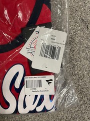 Boston Red Sox New Era Womens Foil 3/4 Sleeve Raglan Red and Navy T-Shirt L