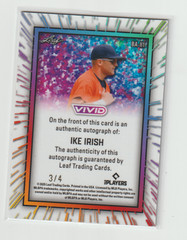 2025 Leaf Vivid-Ike Irish Rookie Autograph 53/4-Baltimore Orioles
