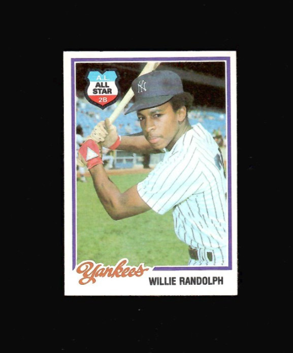 1978 Burger King #13 WILLIE RANDOLPH New York Yankees NRMT No Creases