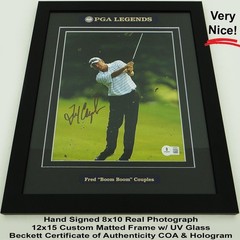Fred Couples PGA Golf Legend Hand-Signed Custom Framed Real 8×10 Photo w/BAS COA