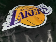 Starter L.A. Lakers Black LABEL BLACK Purple GOLD [LS930168] Satin SMALL Jacket