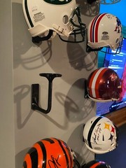 Football mini helmet wall hanger.  3d printed from PLA+, display holder, mount