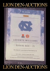 JAVONTE WILLIAMS 2021 CHRONICLES ORIGINS DRAFT PICKS AUTOGRAPHED ROOKIE TRUE 1/1