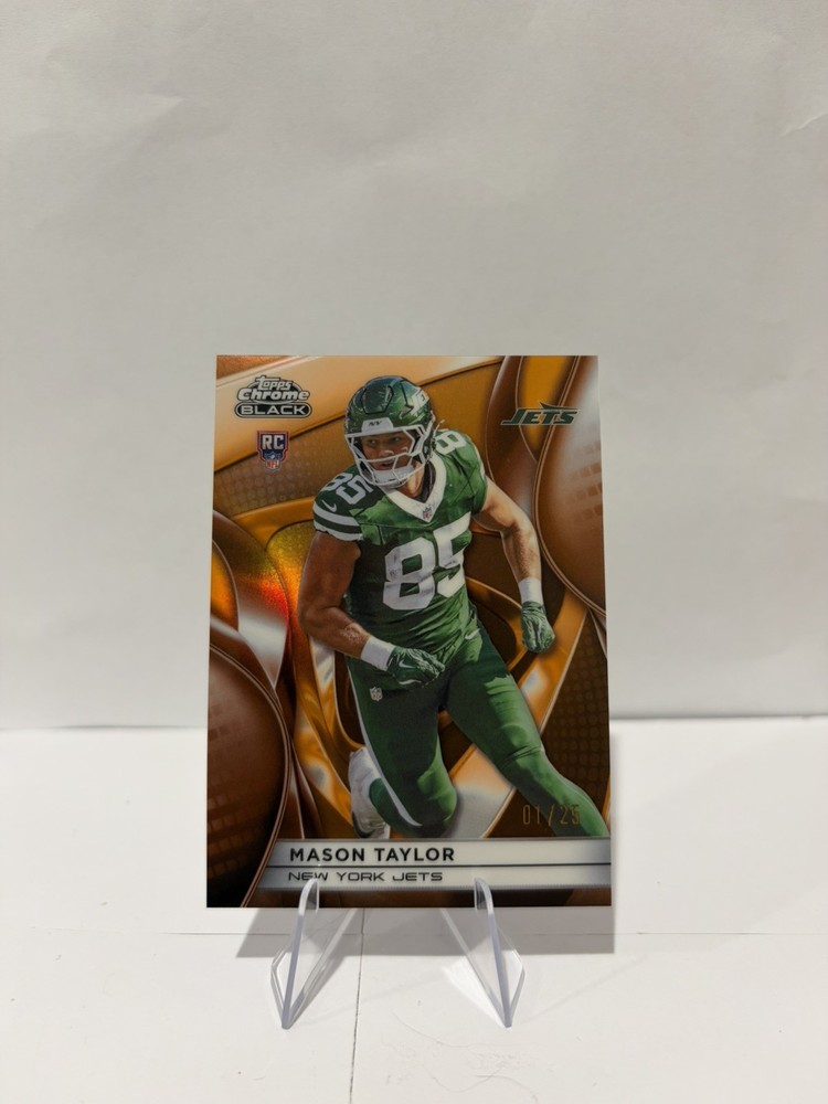 2025 Topps Chrome Black- Rookie Mason Taylor /25 Jets 1st On Print