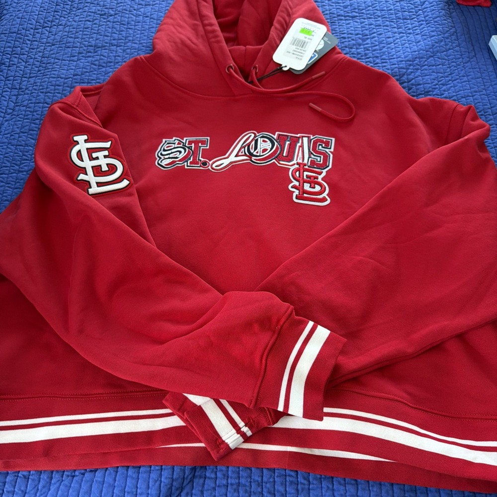 St.Louis Cardinals Women’s Cropped Hoodie Red STL Patch MLB ProStandard NWT XL