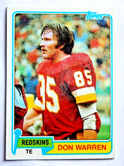 Don Warren #84 Topps 1981 Football Card (Washington Redskins)