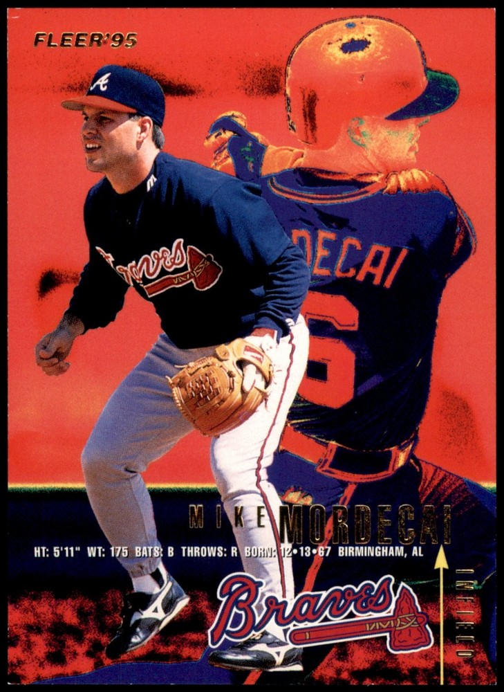Mike Mordecai Atlanta Braves 1995 Fleer U-92 Baseball Infield MLB Card