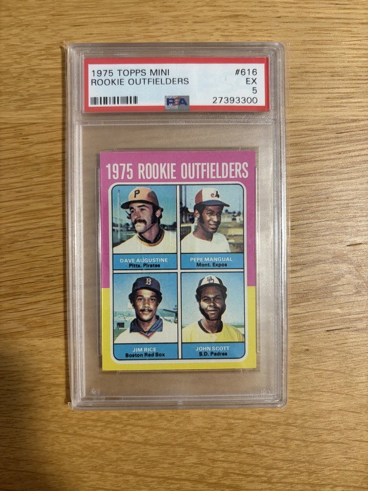 1975 Topps Mini – 1975 Rookie Outfielders Jim Rice, Pepe Mangual, John Scott…