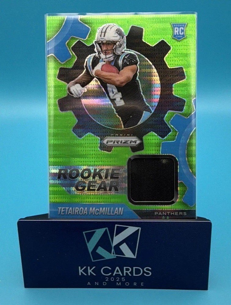 2025 Panini Prizm – Rookie Gear Tetairoa McMillan #RGR-TMC Neon Green Pulsar…