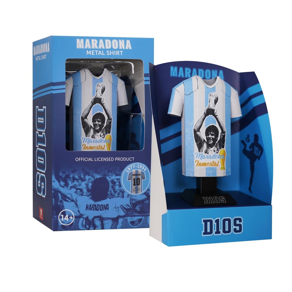 Maradona Metal Football Shirt Retro Argentina World Cup Legend Icon Alloy Shirt